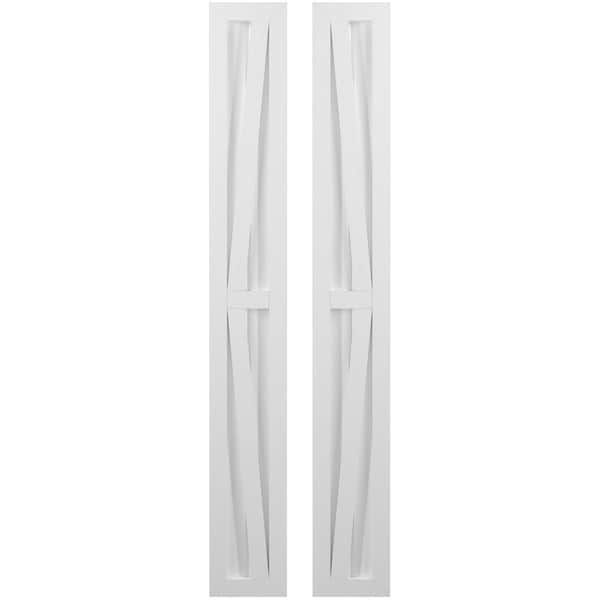 Ekena Millwork Americraft 2-Board Wood 2 Equal Panel Frmd Board-n-Batten Shutters w/Dbl Z-Bar, ARW102BF207X42WHH, PR ARW102BF207X42WHH - main